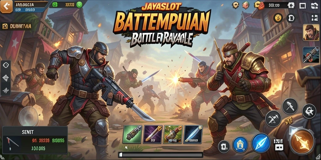 Screenshot gameplay JAYASLOT menampilkan pertempuran epik dan strategi tim.
