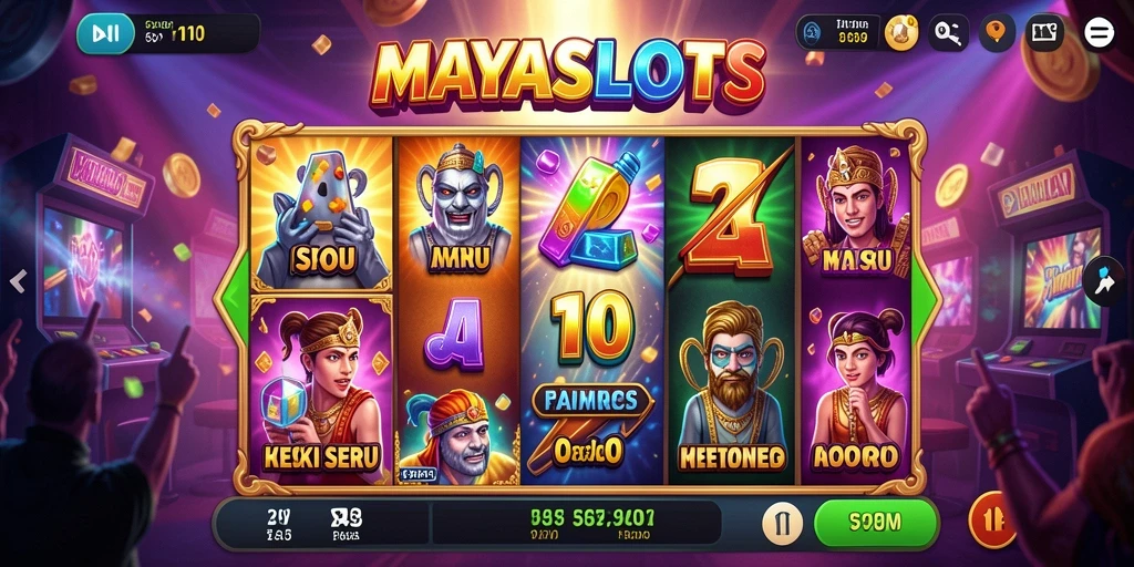 Tampilan gameplay intens dan mendebarkan dari MAYASLOTS.